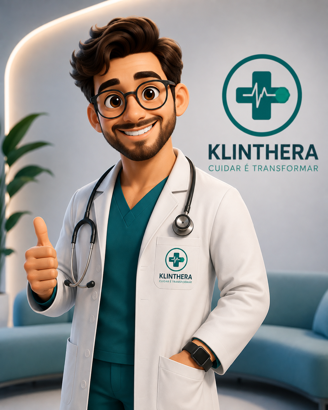 Médico da Klinthera em uma clínica moderna